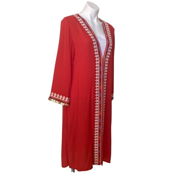 Soft Surroundings NWT $130 Coral Hacienda Topper, Women's M (10-12) - Picture 6 of 10